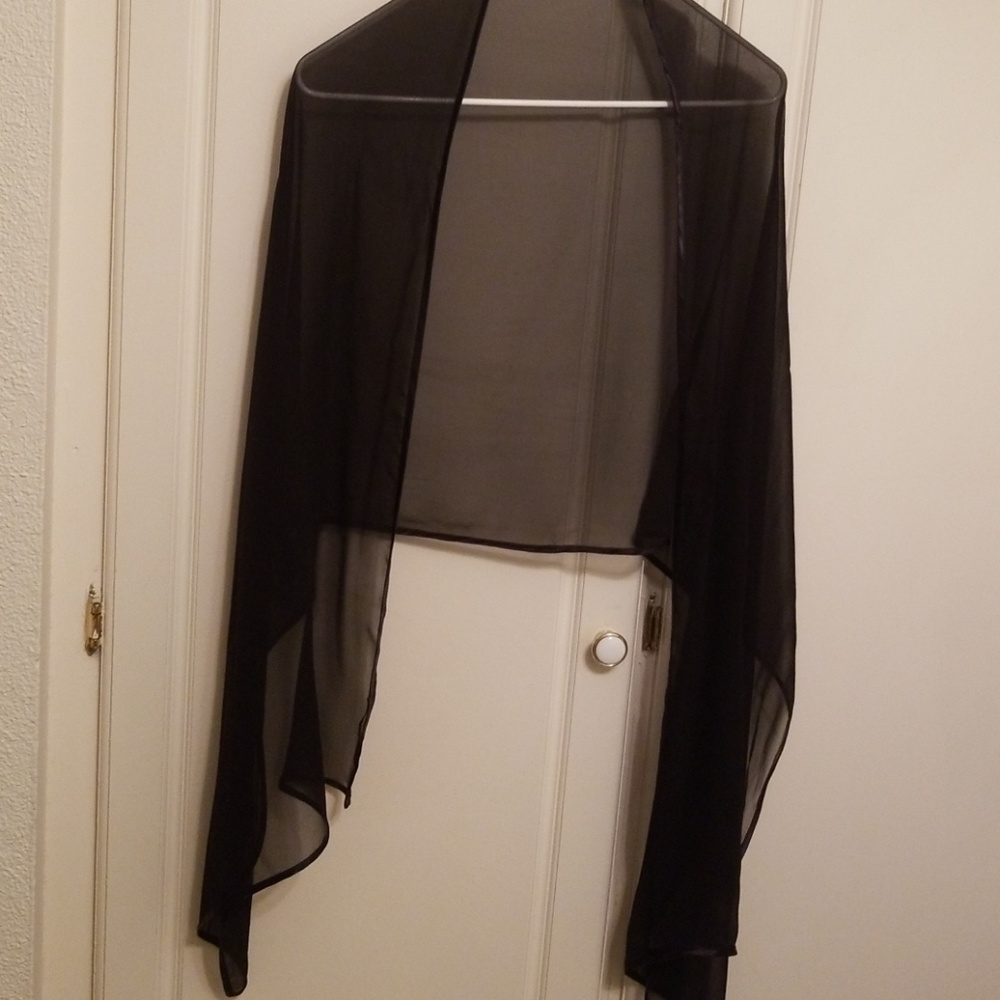 Black sheer shawl